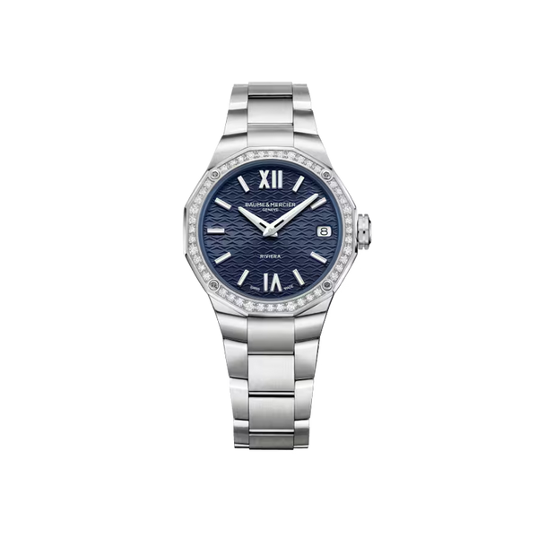 Baume et Mercier Riviera
Quartz Date Display Diamond set 33mm