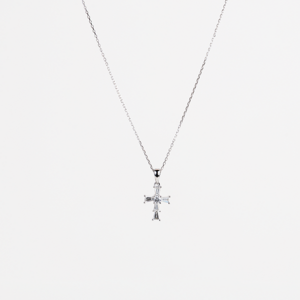 White Gold Diamond Cross Pendant