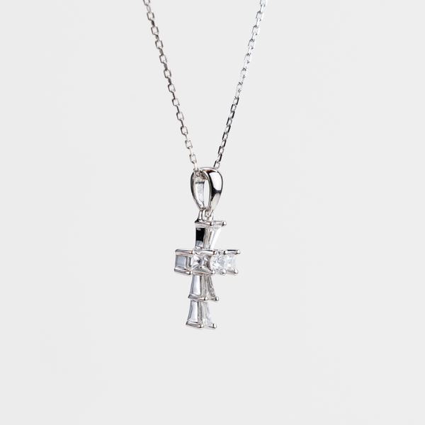 White Gold Diamond Cross Pendant