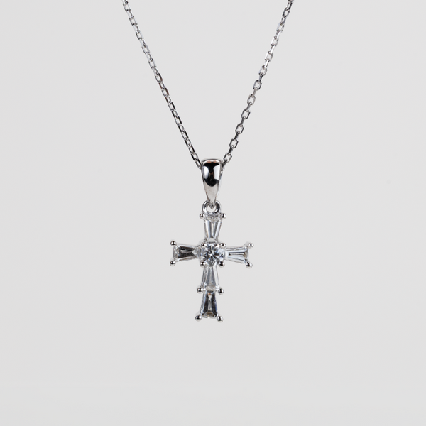 White Gold Diamond Cross Pendant