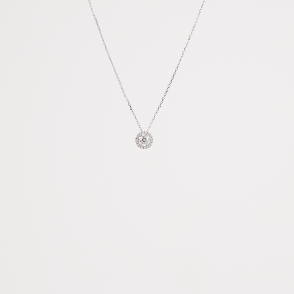 White Gold With Main Stone & Diamond Pendant