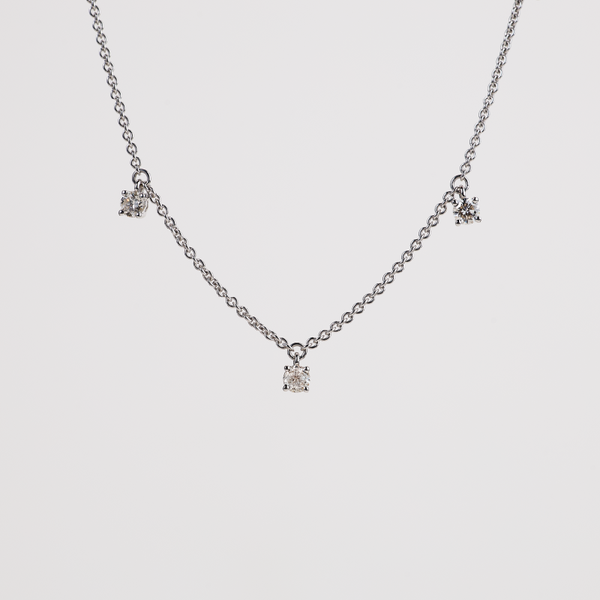 White Gold adjustable Diamond Necklace