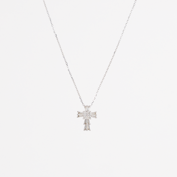 White Gold Diamond Cross Pendant