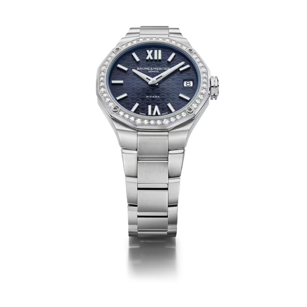 Baume et Mercier Riviera
Quartz Date Display Diamond set 33mm