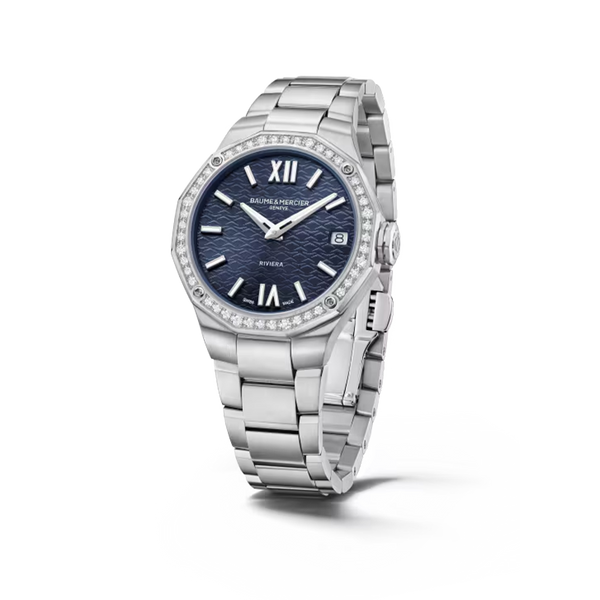 Baume et Mercier Riviera
Quartz Date Display Diamond set 33mm