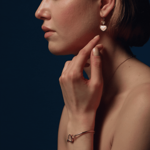 Chopard Happy Hearts Rose Gold Mother-of-Pearl Earrings