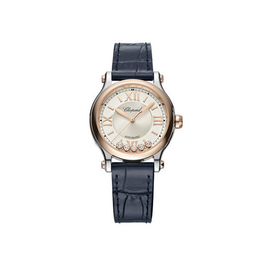 Chopard Happy Sport 
33mm, Automatic, Ethical Rose Gold, Lucent Steel, Diamond