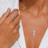 Gucci, Diamond Split Cross Pendant Necklace