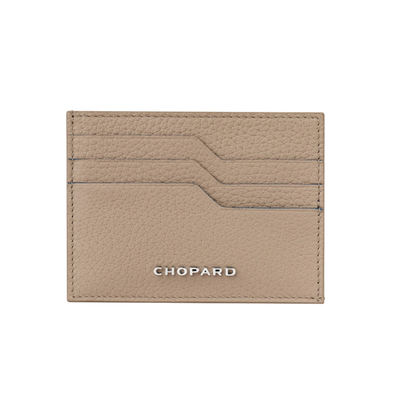 CHOPARD HERITAGE SMALL CARD HOLDERbeige grained calfskin & blue calfskin