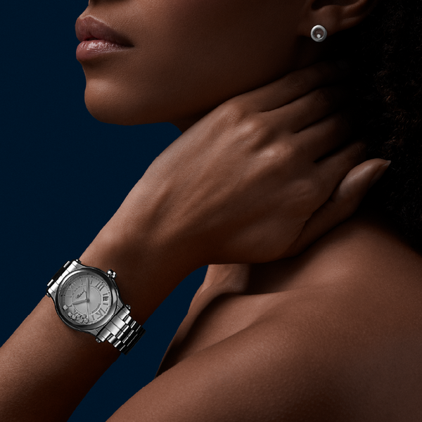 CHOPARD Happy Sport36 mm, automatic, Lucent Steel™, diamonds