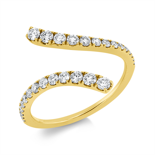Yellow Gold, Diamond ring 18 kt YG