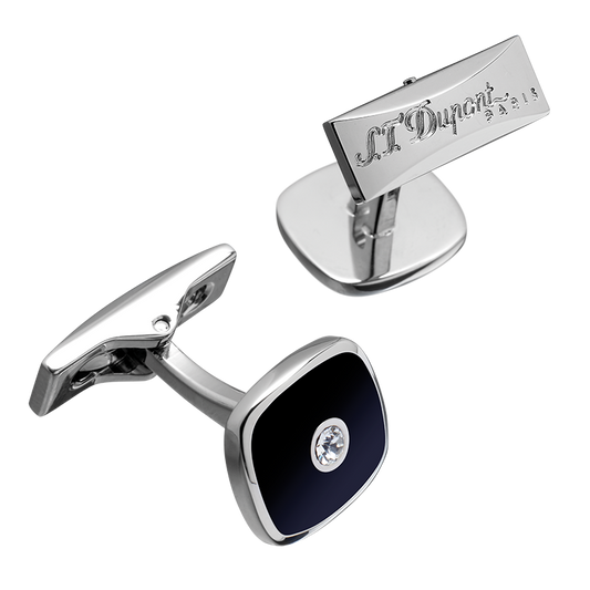 S.T. Dupont Black Chrome Square Cufflinks