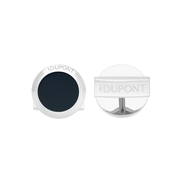S.T. Dupont cufflinks Round blue lacquer cufflinks navy blue