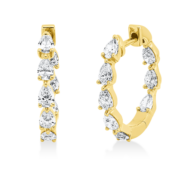 Yellow Gold, Diamond huggies 18 kt YG