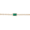 14kt Yellow Gold And Diamond Bezel Emerald Baguette Bracelet