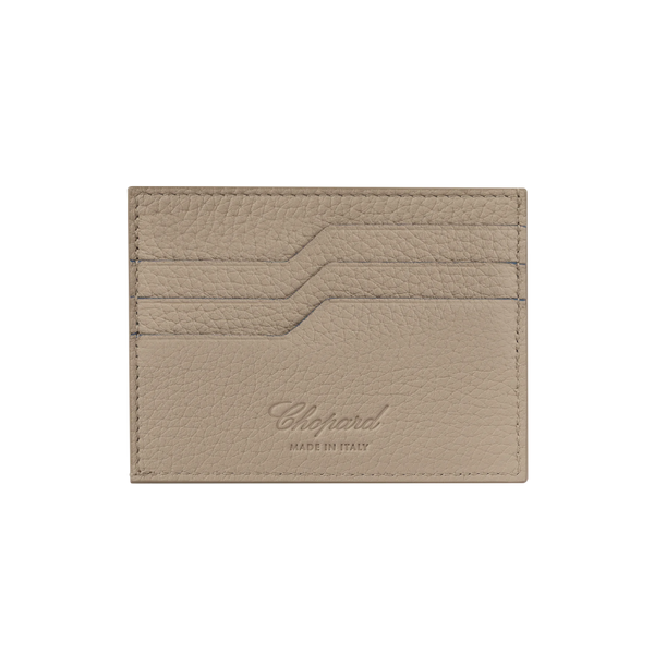 CHOPARD HERITAGE SMALL CARD HOLDERbeige grained calfskin & blue calfskin