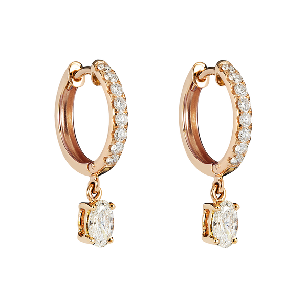 Rose gold White diamonds Earrings