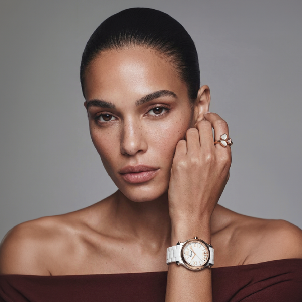 CHOPARD HAPPY SPORT30 MM, QUARTZ, ETHICAL ROSE GOLD, LUCENT STEEL™, DIAMONDS