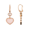 Chopard Happy HeartsEarrings, ethical rose gold, diamonds, pink opal