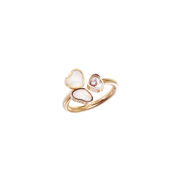Chopard Happy Hearts Wings Ring, Ethical Rose Gold, Diamond, Mother of Pearl 54