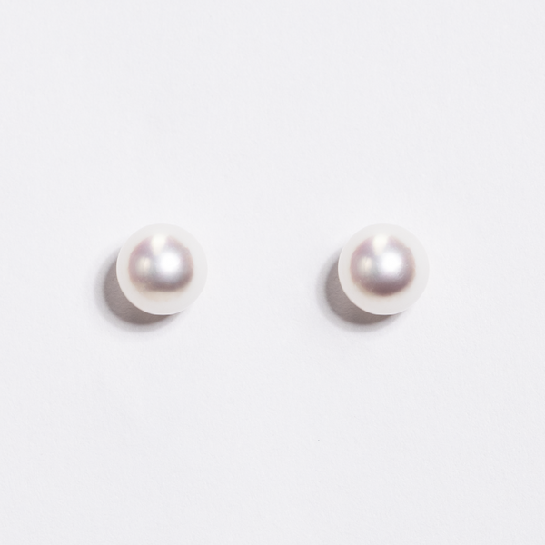 Mikimoto Classic Pearl Stud Earrings 18K White Gold