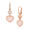 Chopard Happy HeartsEarrings, ethical rose gold, diamonds, pink opal