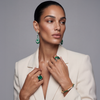 White Gold Emerald And Diamond Earrings