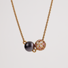 Mikimoto Black South Sea Pearl, Diamond, 18k Yellow Gold Necklase