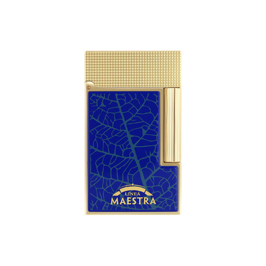 S.T DUPONT LINE 2 PARTAGAS BLUE & YELLOW GOLD LIGHTER