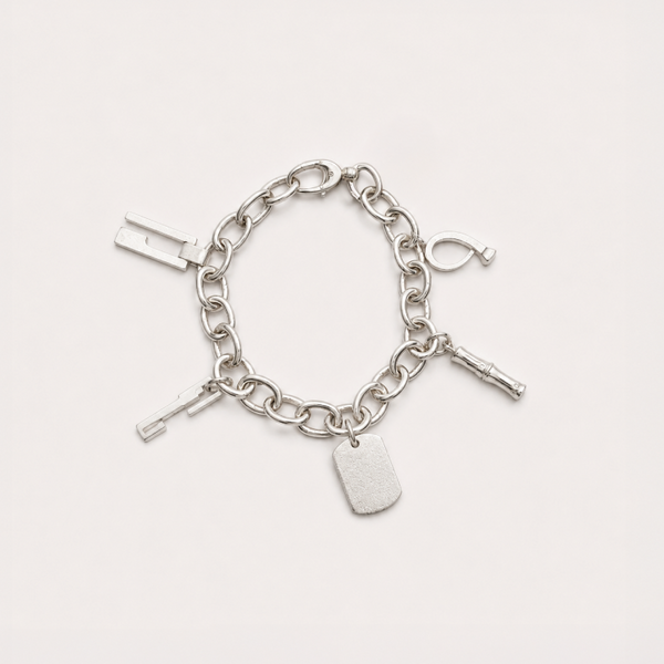 Gucci Sterling Silver Charms Bracelet