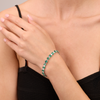 Platinum Bracelet with Diamonds & Emeralds