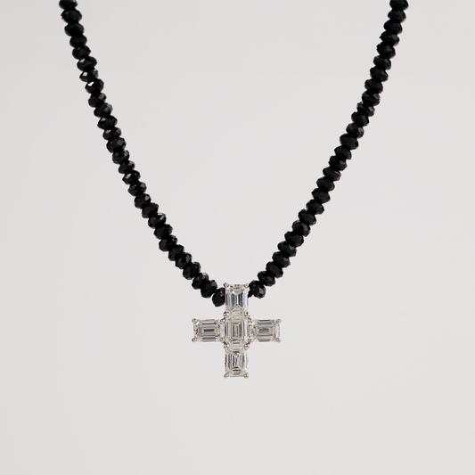 White Gold Diamond Cross Pendan