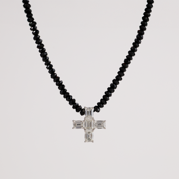 White Gold Diamond Cross Pendan