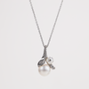 Mikimoto Pearl and Diamond Pendant 18K White Gold