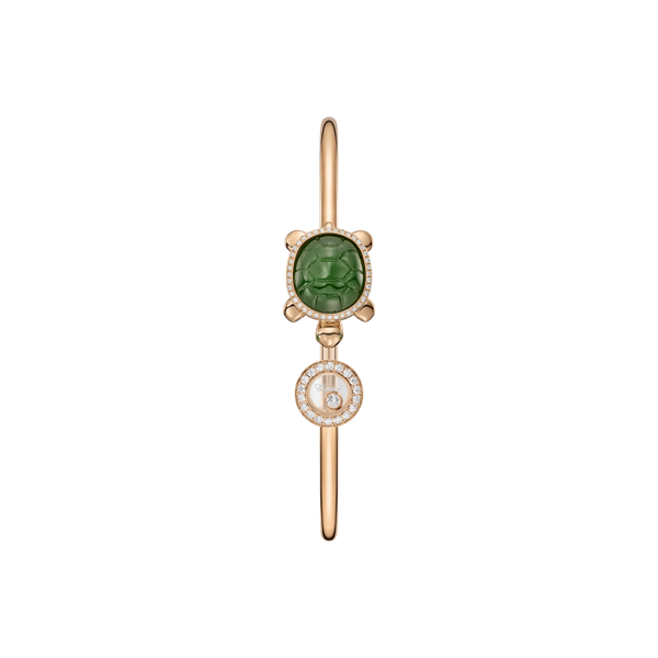 Chopard Happy Diamonds TurtleBangle, ethical rose gold, diamonds, jade, tsavorite