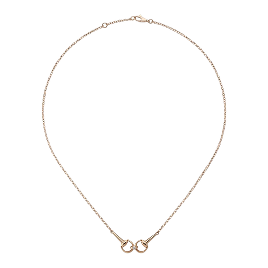 Gucci, Horsebit 18ct Rose Gold 0.02ct Diamond Necklace
