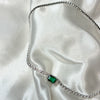 14KT GOLD AND DIAMOND EMERALD BEZEL NECKLACE