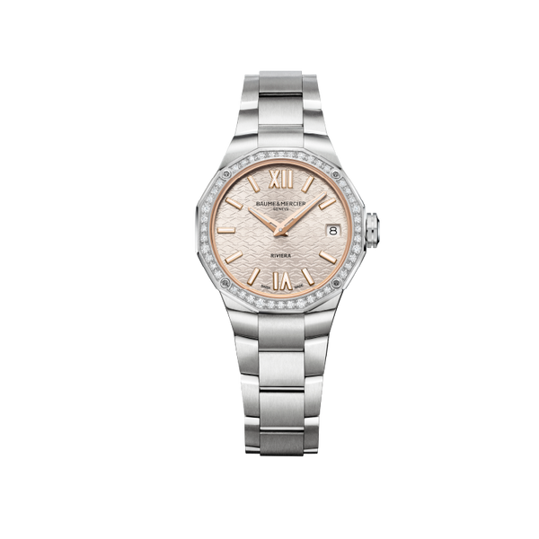 Baume et Mercier RivieraQuartz watch, Date display, Diamond-set - 33 mm