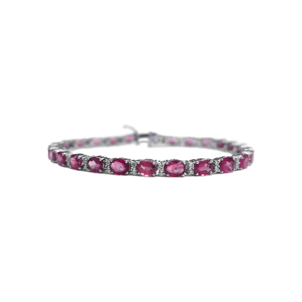 White Gold Diamond Ruby Bracelet