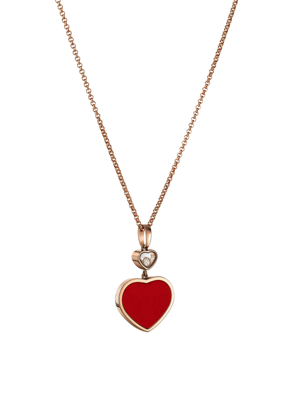 Chopard Happy Hearts Rose Gold Red Stone Pendant