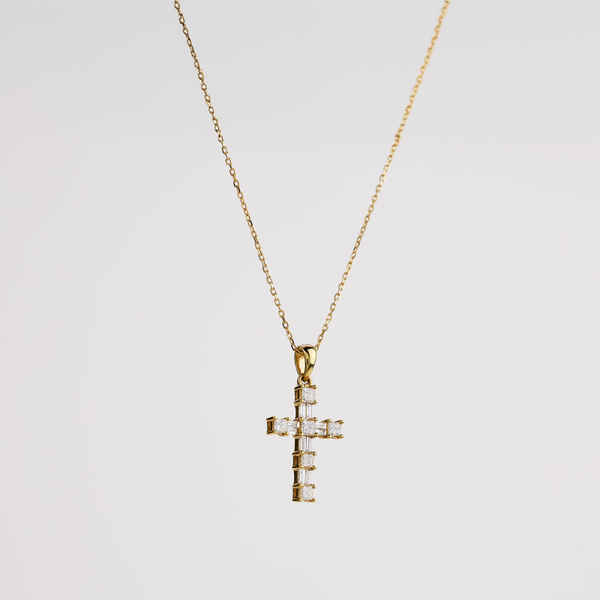 Yellow Gold Diamond Cross Pendant