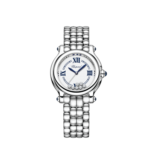 Chopard Happy Sport The First 33 mm, quartz, Lucent Steel™, diamonds