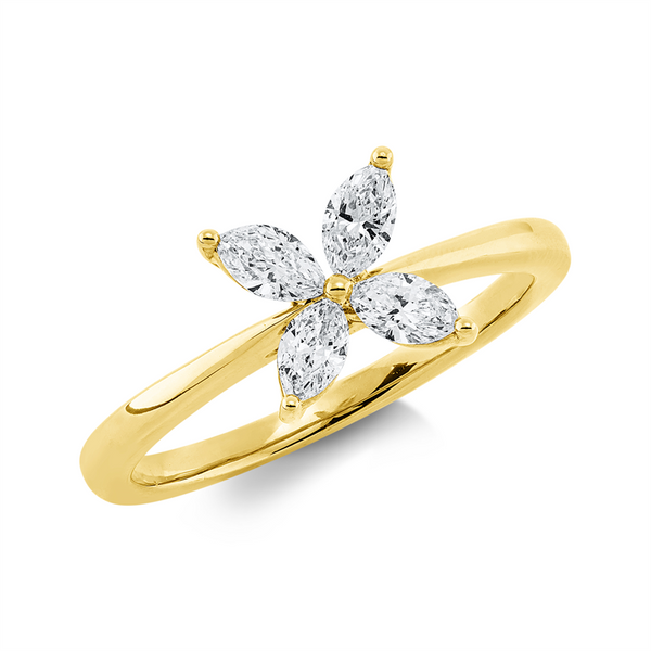 Yellow Gold, Diamond ring 18 kt YG