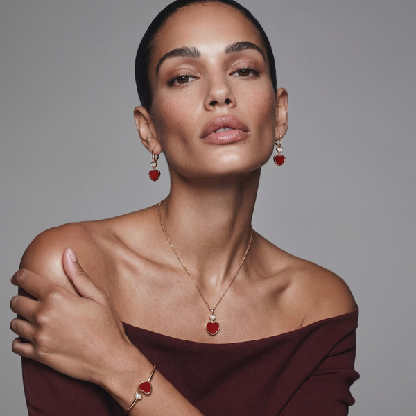 Chopard Happy Hearts Rose Gold Red Stone Pendant