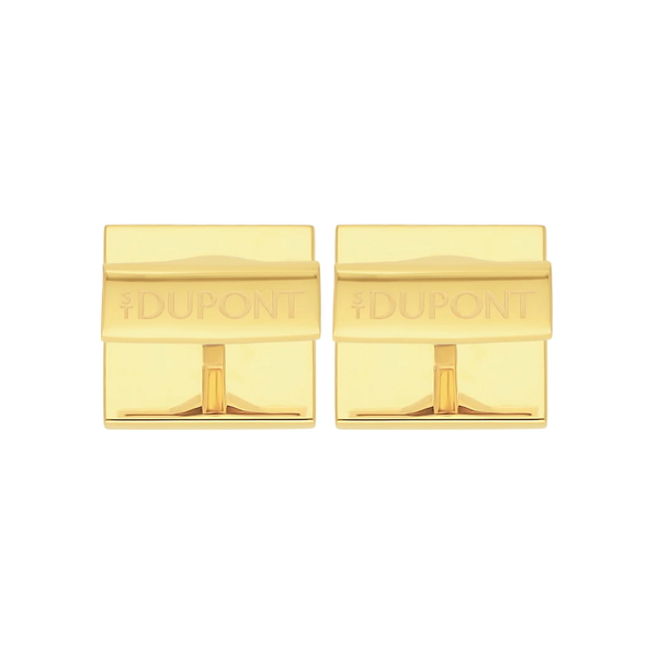 S.T. Dupont cufflinks Square diamond head cufflinks gold