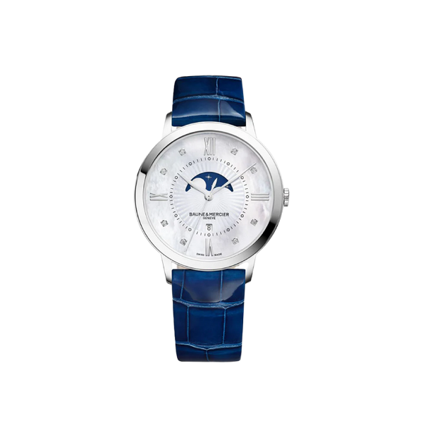 Baume et Mercier Classima Quartz Mother of Pearl Blue Leather, 36 mm