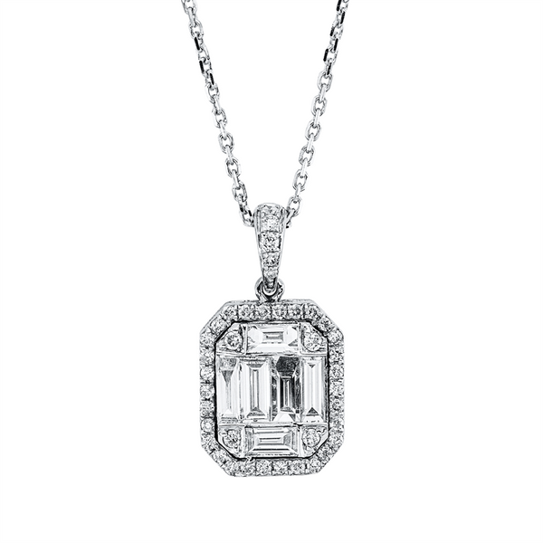White Gold, Diamond necklace 14 kt WG