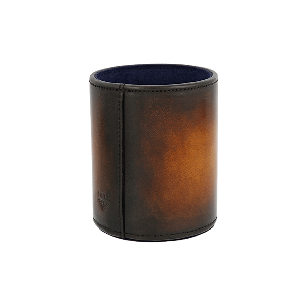 S.T. Dupont Brown Leather Desk Pen Holder Accessory