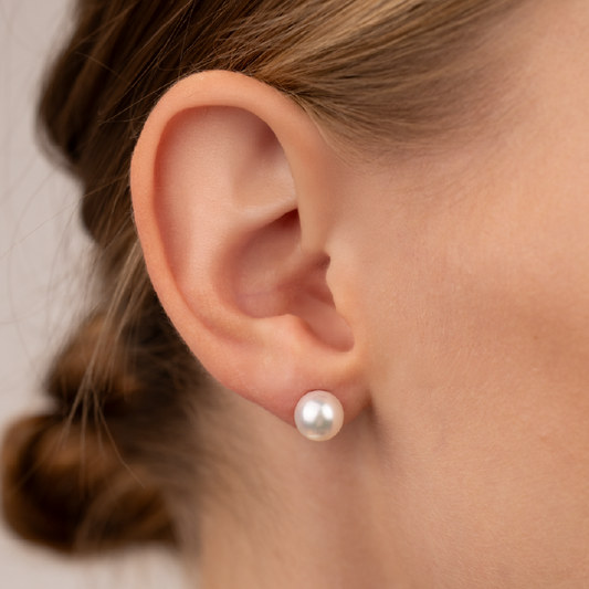 Mikimoto Classic Pearl Stud Earrings 18ct Yellow Gold