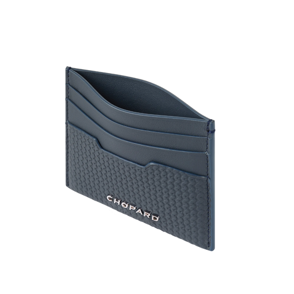 Chopard Classic Racing small card holder blue with dunlop pattern calfskin